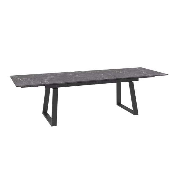 Стол ALTEZA-200, раздвижной 200(45+45)x100, КАМЕНЬ ТЕМНЫЙ - COMPAKT CER/ЧЕРНЫЙ ALTEZA 200